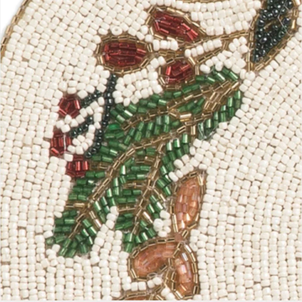 x4 Tahari Christmas Nutcracker Wreath Bow Beaded Placemat Set 15